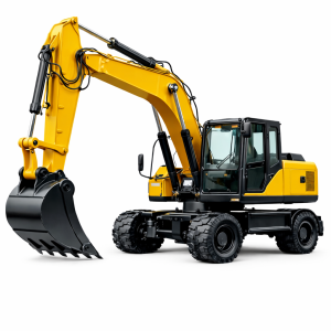 Pelle hydraulique sur pneus